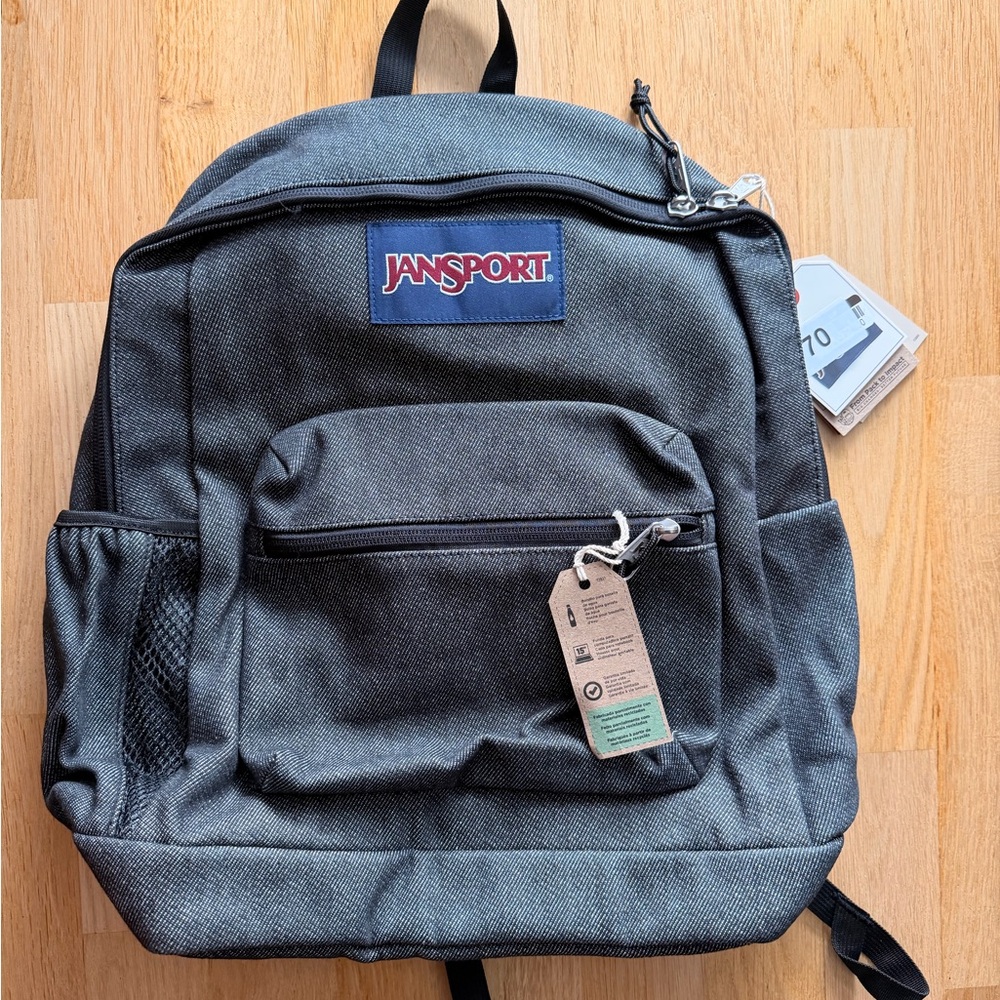 JanSport Black Denim Classic Backpack BNWT